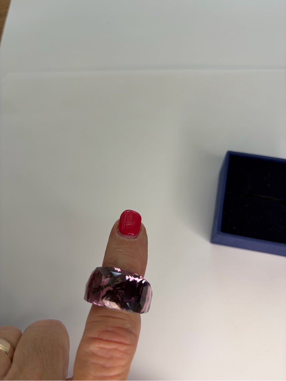 Swarovski Pink Crystal “Nirvana”Faceted Dome Ring - Picture 2 of 16